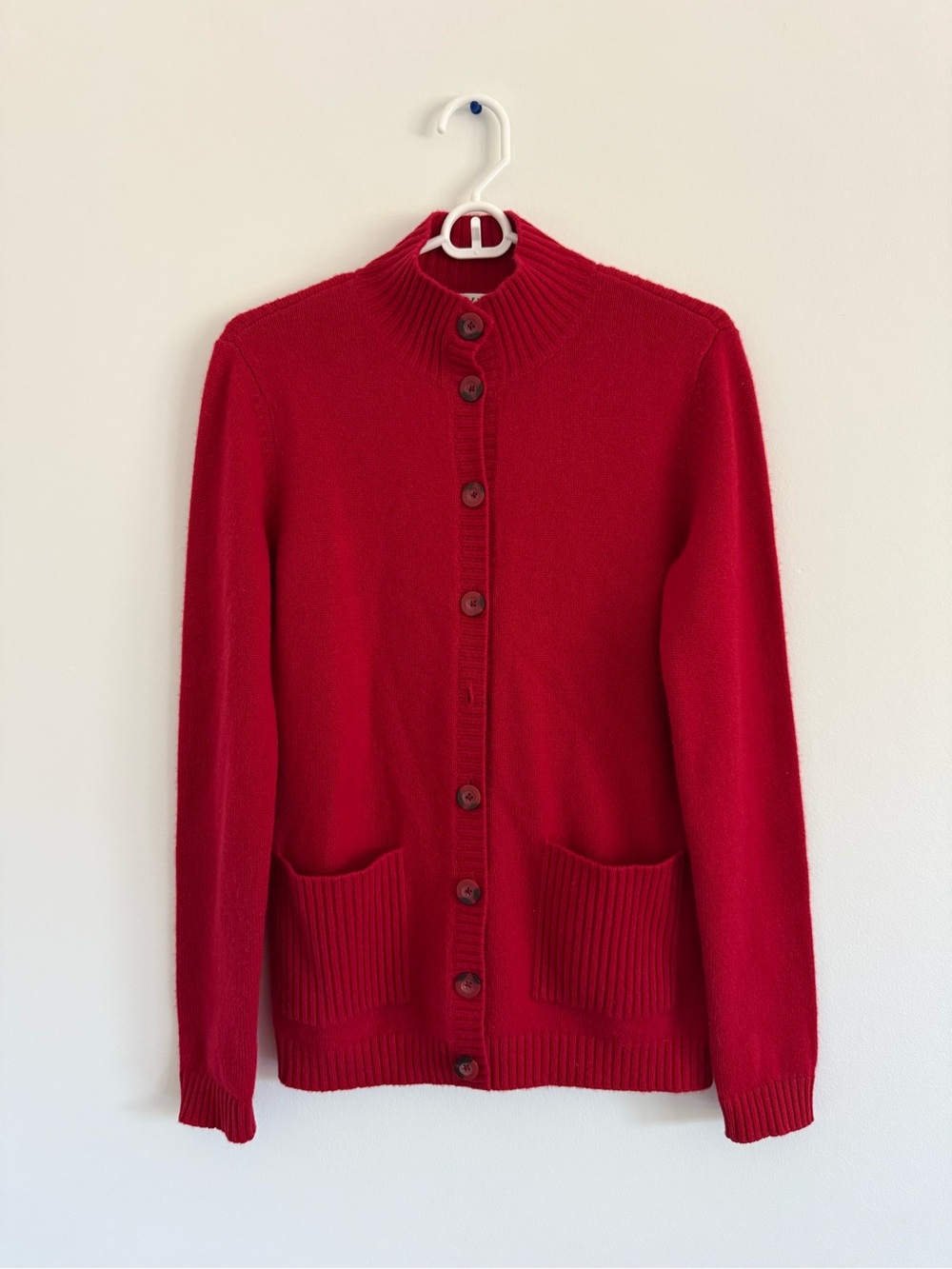 Orvis Red Button-Up Women's Cashmere Cardigan
